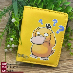 Pokemon Psyduck Cartoon Cosplay Purse PU Leather Anime Short Wallet