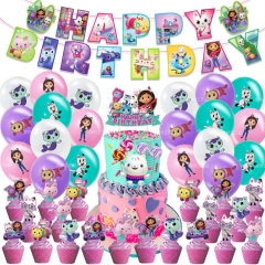 Gabby's Dollhouse For Birthday Party Decoration Anime Balloon Set