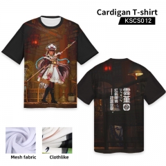 Genshin Impact Cosplay Decoration Cartoon Print Anime Cardigan T Shirt For Adult