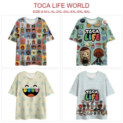 6 Styles Toca Life World Cartoon Character 3D Printed Anime Milk Silk T-Shirt