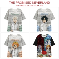 4 Styles The Promised Neverland Cartoon Character 3D Printed Anime Milk Silk T-Shirt