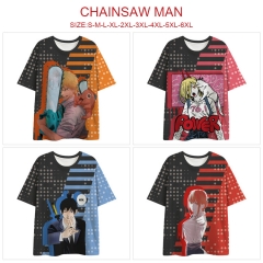 5 Styles Chainsaw Man Cartoon Character 3D Printed Anime Milk Silk T-Shirt