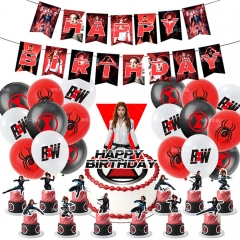 Black Widow For Birthday Party Decoration Anime Balloon Set
