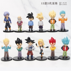 12PCS/SET 7-9CM Dragon Ball Z Anime PVC Figures