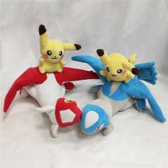 30*20CM Pokemon Latias+Pikachu Cartoon Anime Plush Toy Doll (12PCS/SET)
