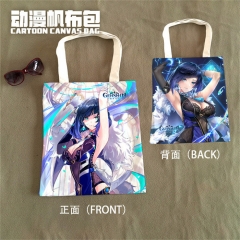 3 Styles Genshin Impact Cosplay Decoration Cartoon Character Anime Canvas Tote Bag