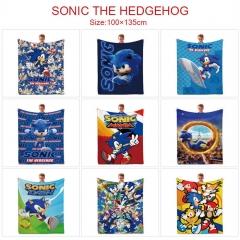 9 Styles 100x135CM Sonic the Hedgehog Quilt Double Printed Anime Summer Blanket