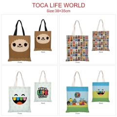 5 Styles Toca Life World Cartoon Pattern Canvas Handbag Shoulder Bag