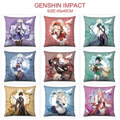 14 Styles Genshin Impact Cartoon Pattern Anime Pillow (45*45CM)