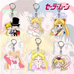6 Styles Pretty Soldier Sailor Moon Anime Acrylic Keychain