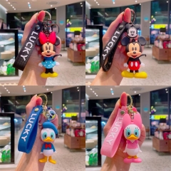 4 Styles Disney Mickey Donald Duck Cartoon Anime Doll Keychain