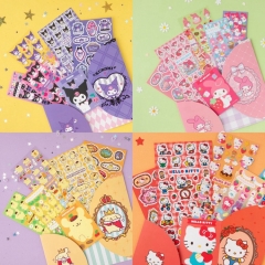6 Styles Sanrio Melody Hello Kitty Anime Notebook And Stickers Set