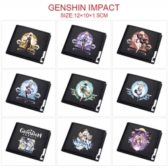10 Styles Genshin Impact Cartoon Pattern PU Coin Purse Anime Wallet