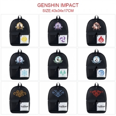 14 Styles Genshin Impact Anime Cosplay Cartoon Canvas Colorful Backpack Bag