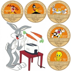 5 Styles Bugs Bunny Anime Souvenir Coin Souvenir Badge Cartoon Stainless Steel Decoration Badge