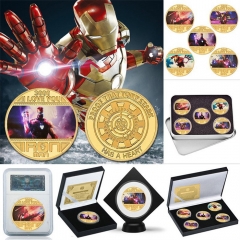 5 Styles Iron Man Anime Souvenir Coin Souvenir Badge Cartoon Stainless Steel Decoration Badge