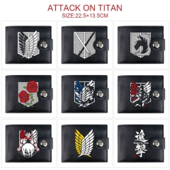 9 Styles Attack on Titan/Shingeki No Kyojin Cartoon Pattern PU Coin Purse Anime Short Wallet