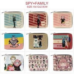 9 Styles Spy x Family Cartoon Pattern PU Coin Purse Anime Short Zipper Wallet