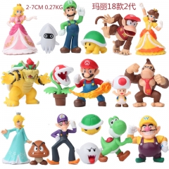 （18PCS/SET）2-7CM Super Mario Bro 2 Generation Game Character PVC Anime Figure
