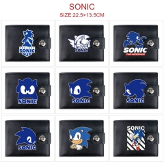12 Styles Sonic the Hedgehog Cartoon Pattern PU Coin Purse Anime Short Wallet