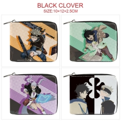 6 Styles Black Clover Cartoon Pattern PU Coin Purse Anime Short Zipper Wallet