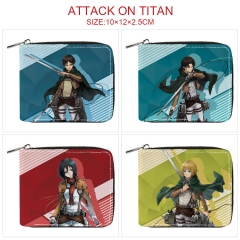 5 Styles Attack on Titan/Shingeki No Kyojin Cartoon Pattern PU Coin Purse Anime Short Zipper Wallet