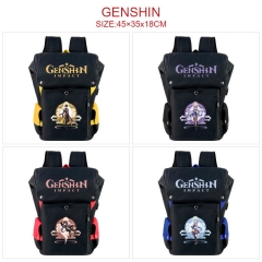 7 Styles Genshin Impact USB Charging Laptop Canvas School Bag for Student Anime Backpack