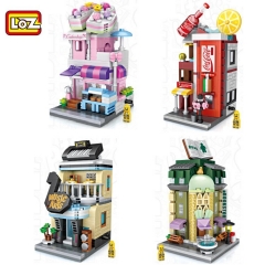 4 Styles LOZ Coca Cola/Music Arts/Cake Shop Streetmini Miniature Building Blocks