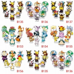 (9PCS/SET) 7 Styles 6CM Pokemon Acrylic Anime Standing Plates