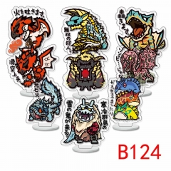 (9PCS/SET) 2 Styles 6CM Monster Hunter Acrylic Anime Standing Plates