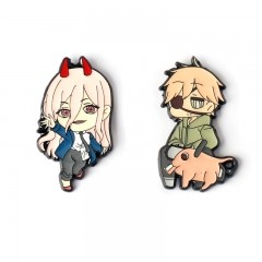 2 Styles Chainsaw Man Alloy Anime Brooch and Pin