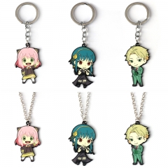 6 Styles SPY×FAMILY Alloy Anime Necklace Keychain