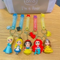 8 Styles Frozen Elsa Snow White Anime PVC Figure Keychain