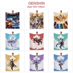 9 Styles 100x135CM Genshin Impact Quilt Double Printed Anime Summer Blanket
