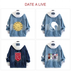 5 Styles Date A Live Cartoon Pattern Anime Denim Jacket Costume