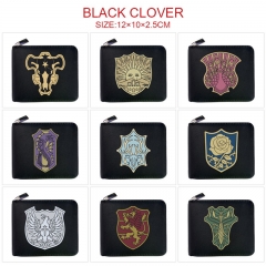 11 Styles Black Clover Cosplay Cartoon PU Anime Zipper Wallet Purse
