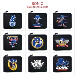 10 Styles Sonic the Hedgehog Cosplay Cartoon PU Anime Zipper Wallet Purse