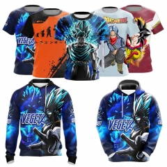 7 Styles Dragon Ball Z Cosplay 3D Printing Anime Hoodie and T shirt
