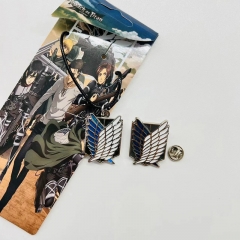 Attack on Titan/Shingeki No Kyojin Anime Alloy Necklace And Pin Set