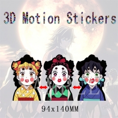 Demon Slayer: Kimetsu no Yaiba Agatsuma Zenitsu Cartoon Can Change Pattern Lenticular Flip Anime 3D Stickers