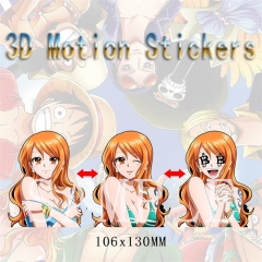 One Piece Nami Cartoon Can Change Pattern Lenticular Flip Anime 3D Stickers