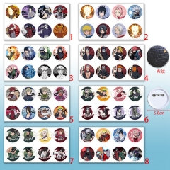 8PCS/SET 8 Styles Naruto Anime Brooch and Pin Set
