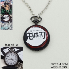 (With Light) 3 Styles Demon Slayer: Kimetsu no Yaiba Cartoon Cute Anime Alloy Necklace Watch Clock
