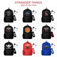 3 Colors 19 Styles Stranger Things Canvas Anime Backpack Bag+Pencil Bag Set