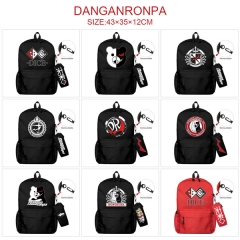 3 Colors 22 Styles Danganronpa: Trigger Happy Havoc Canvas Anime Backpack Bag+Pencil Bag Set