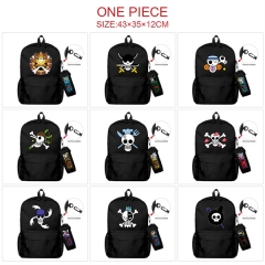 3 Colors 22 Styles One Piece  Canvas Anime Backpack Bag+Pencil Bag Set