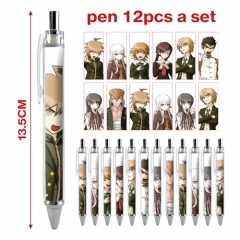 3 Styles 12pcs/set Danganronpa: Trigger Happy Havoc Cartoon Character Anime Ballpoint Pen