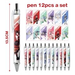 3 Styles 12pcs/set Date A Live Cartoon Character Anime Ballpoint Pen