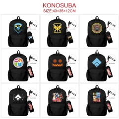 3 Colors 27 Styles Kono Subarashii Sekai ni Shukufuku wo! Canvas Anime Backpack Bag+Pencil Bag Set