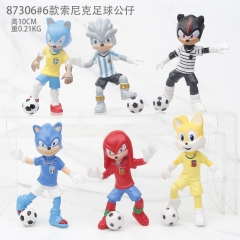 6PCS/SET 10CM Sonic the Hedgehog Anime Figure Toy
